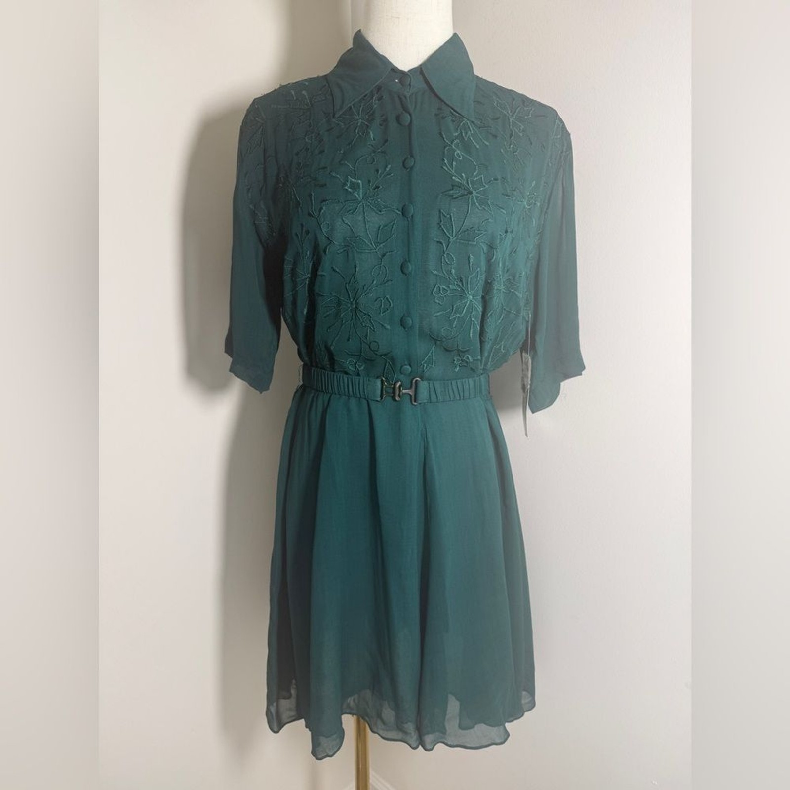 NWT! VINTAGE 90s NOSTALGIA sheer shirt DRESS SMALL