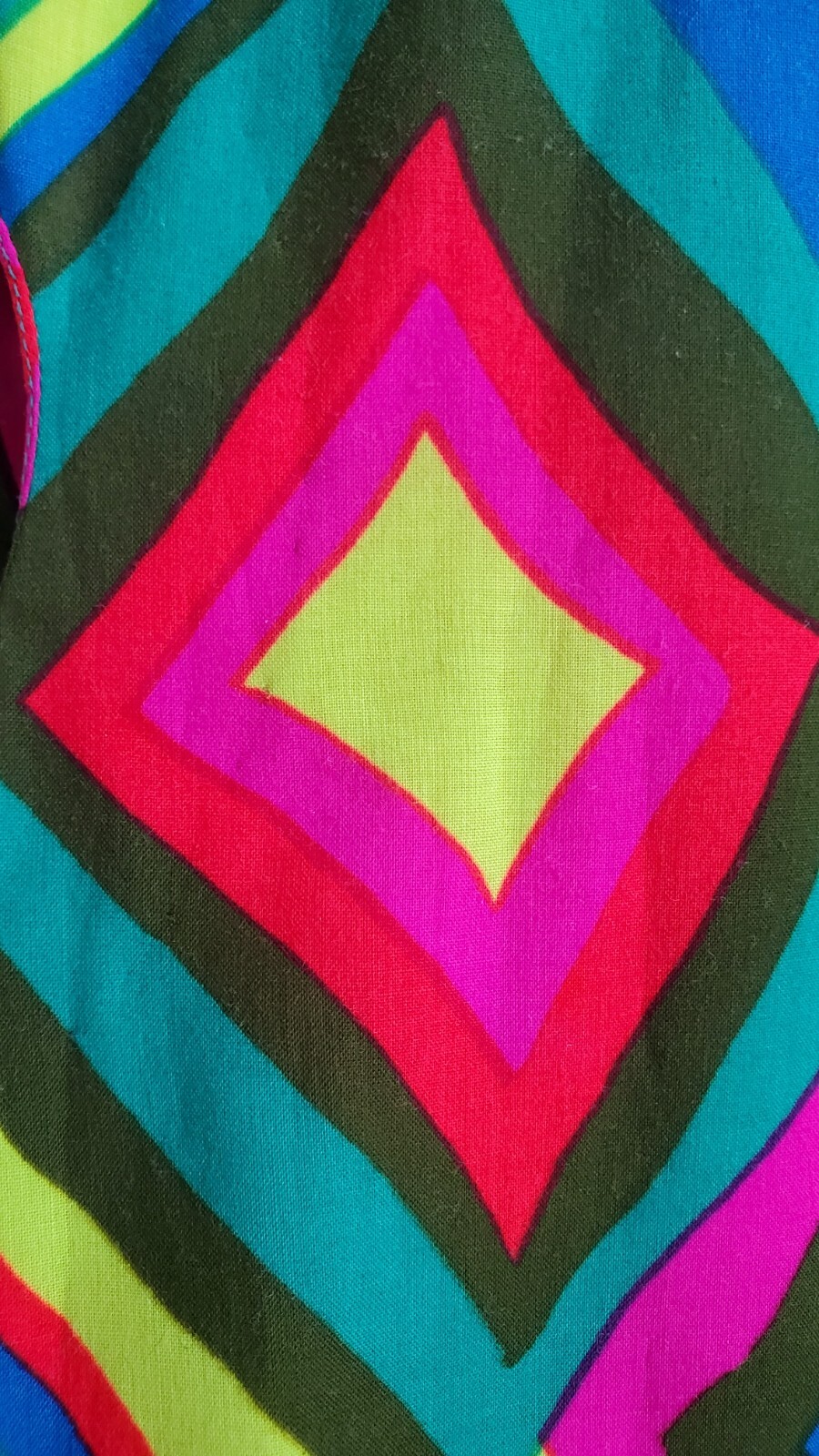 Vintage 60s PSYCHEDELIC Cutout Cotton Geometric Mini MOD GO-GO Beach Sun Dress S