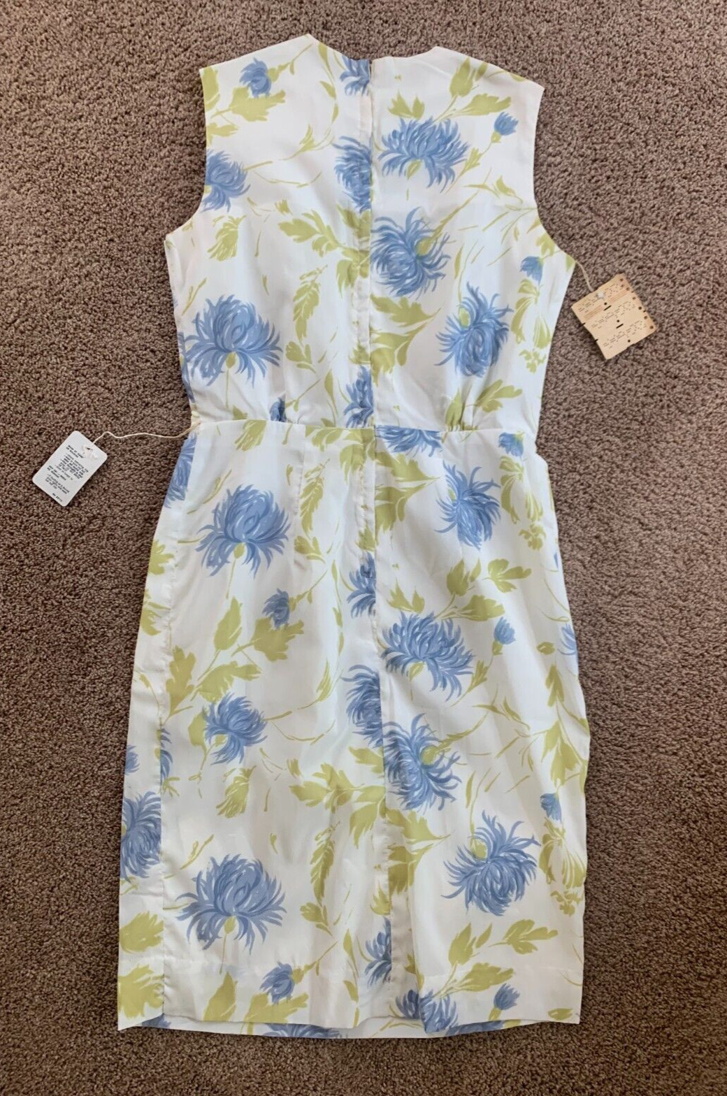 VTG NWT Carson Pirie Scott Ivory Floral Dress W/Belt Sz 17/18-SEE DESCRIPTION