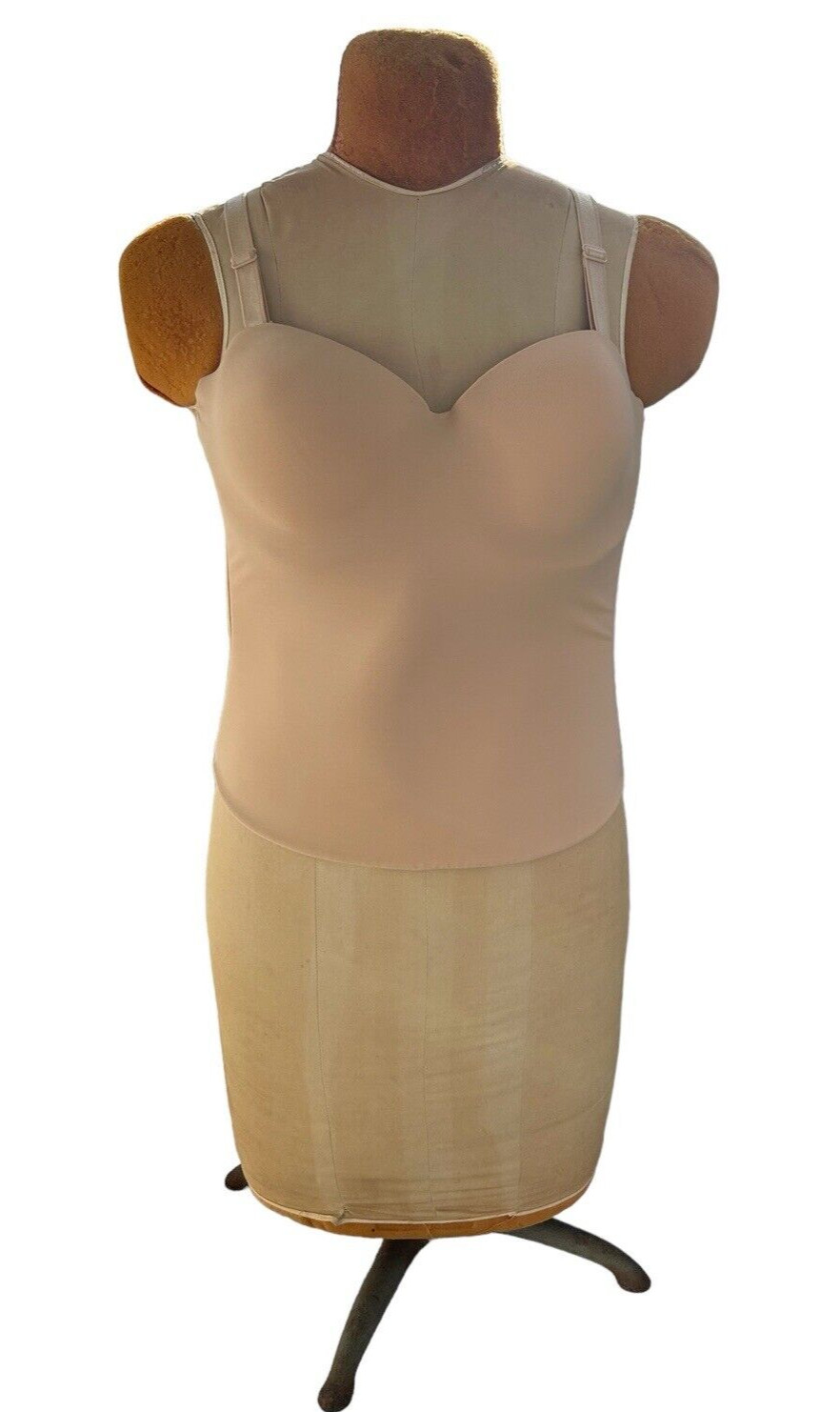 Vintage Push Up Bustier Size 38B Beige 3 Sets of Hooks Padded Made in USA READ