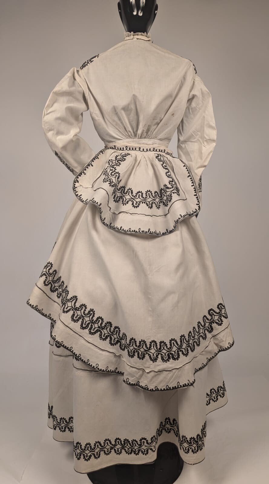 ANTIQUE CIVIL WAR ERA 1860’S 3 PC WALKING SUIT DRESS W BRAID DETAILING