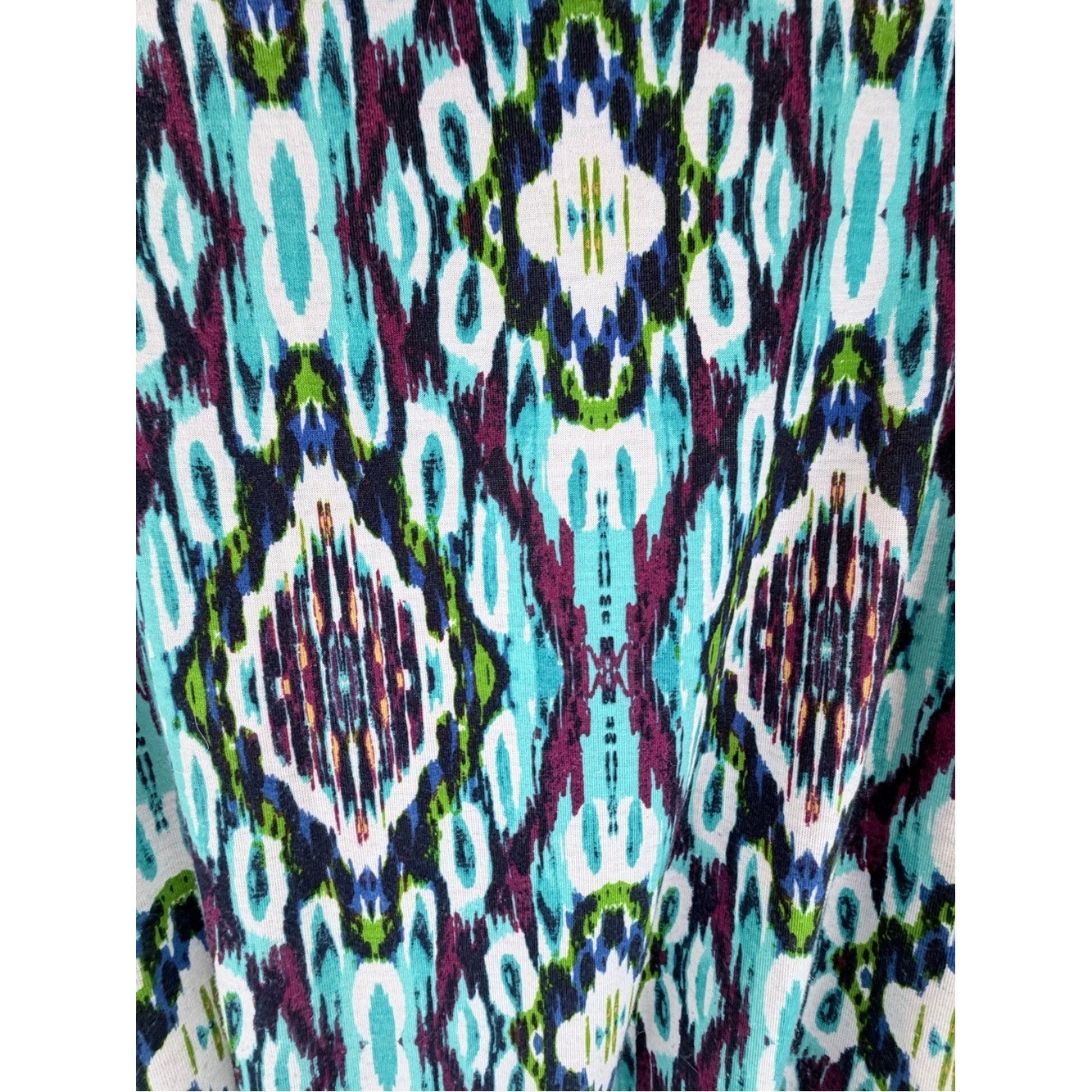 Faded Glory Batik Maxi Skirt in blues, white, purple 22W/24W Flowy Summer Wear