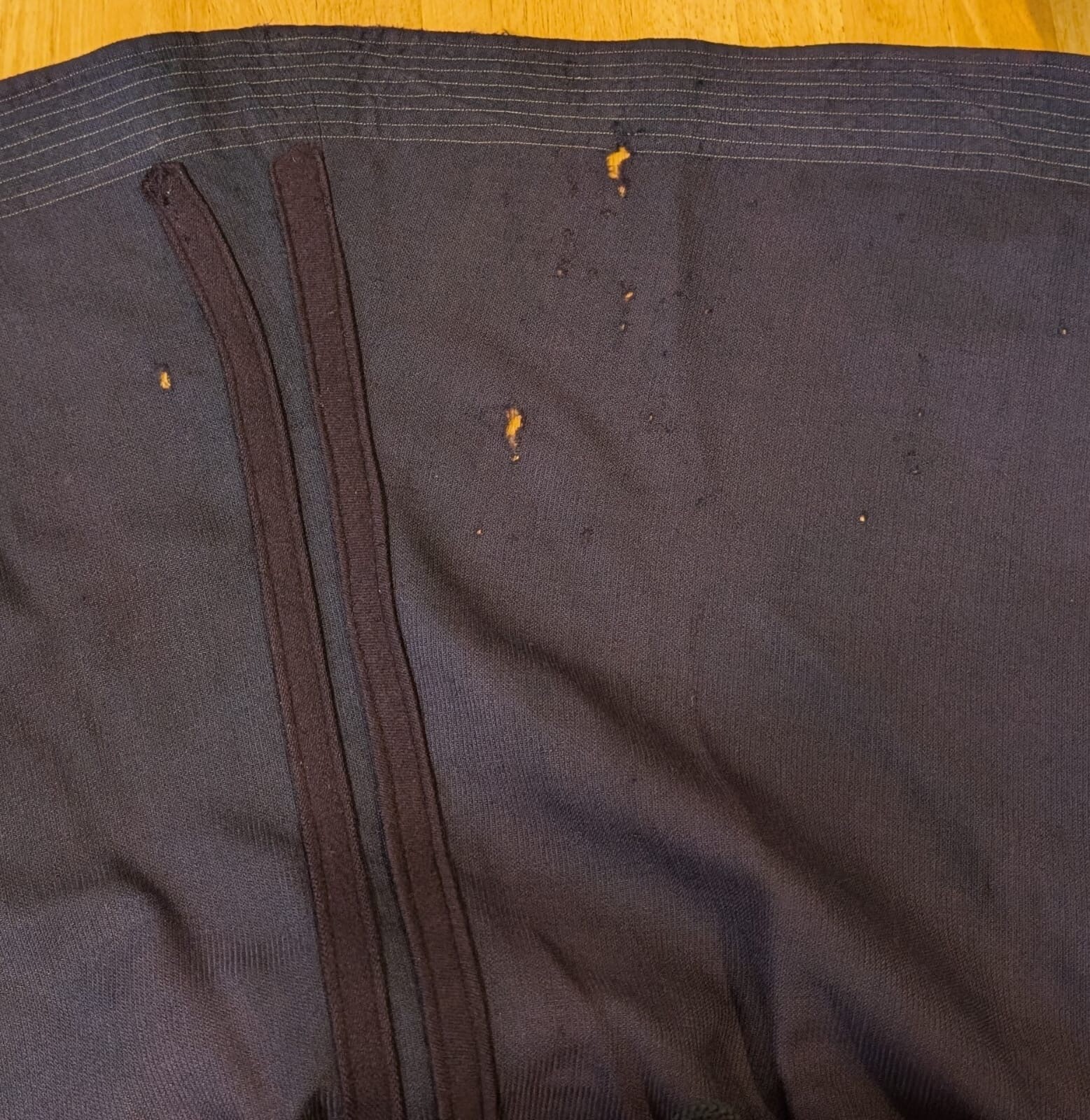 UNUSUAL EDWARDIAN TRI TONE WOOL WALKING SUIT W STUD + BUTTON TRIM