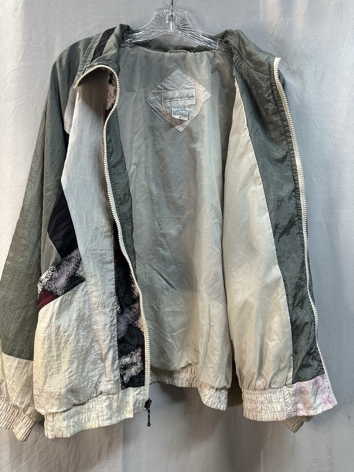Vtg Y2K Giorgio Sant&rsquo; Angelo Large Full Zip Windbreaker Windsuit Jacket Pants