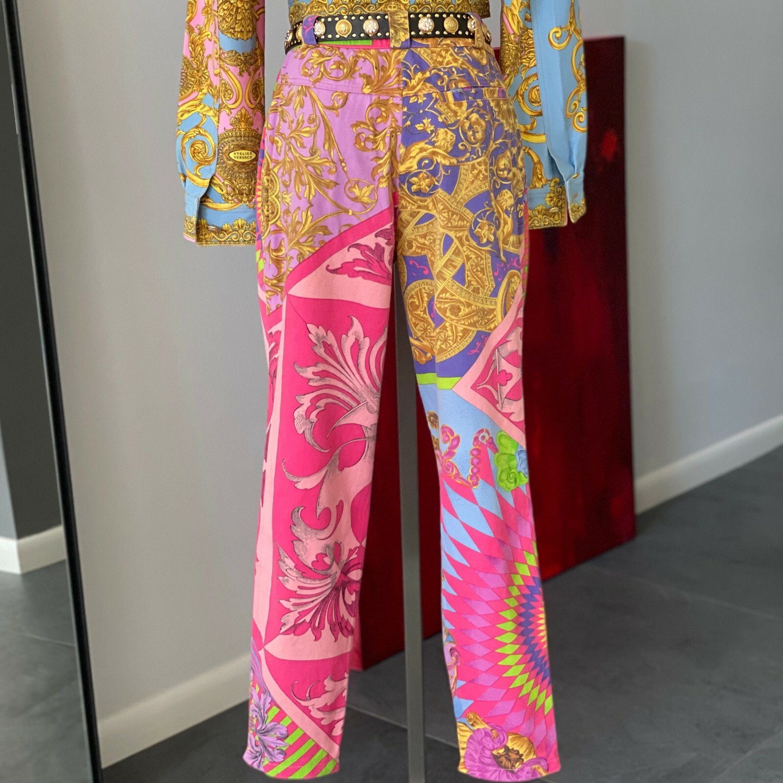 GIANNI VERSACE jeans w/ iconic Multibarocco print size IT 40 from S/S 1992