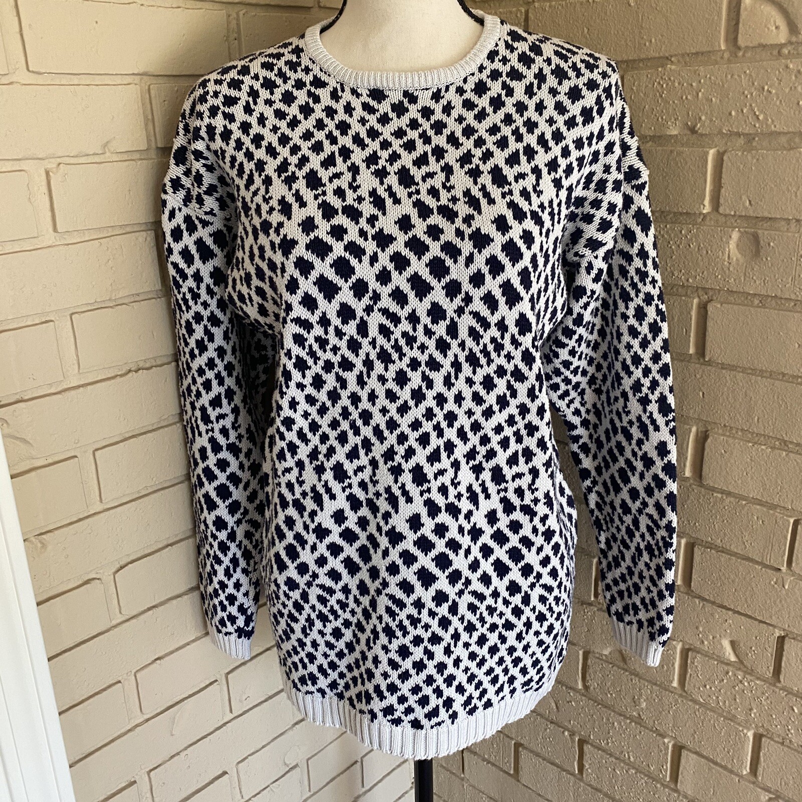 Gidding Jenny Category 1 VINTAGE Animal Print Sweater Size Small S Made Jamaica