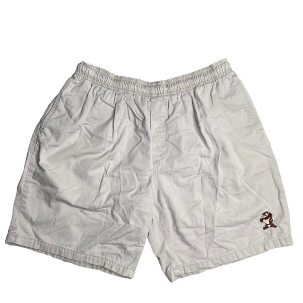 Vintage Shorts Warner Bros Studio Store Khaki Embroidered Taz High Waist Shorts