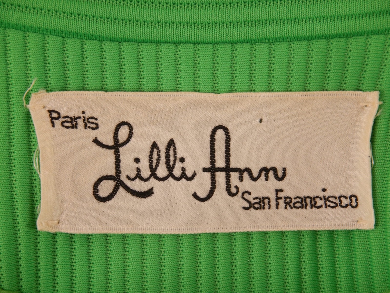 Vintage LILLI ANN Bright Green Two-Piece Pants Suit Jacket