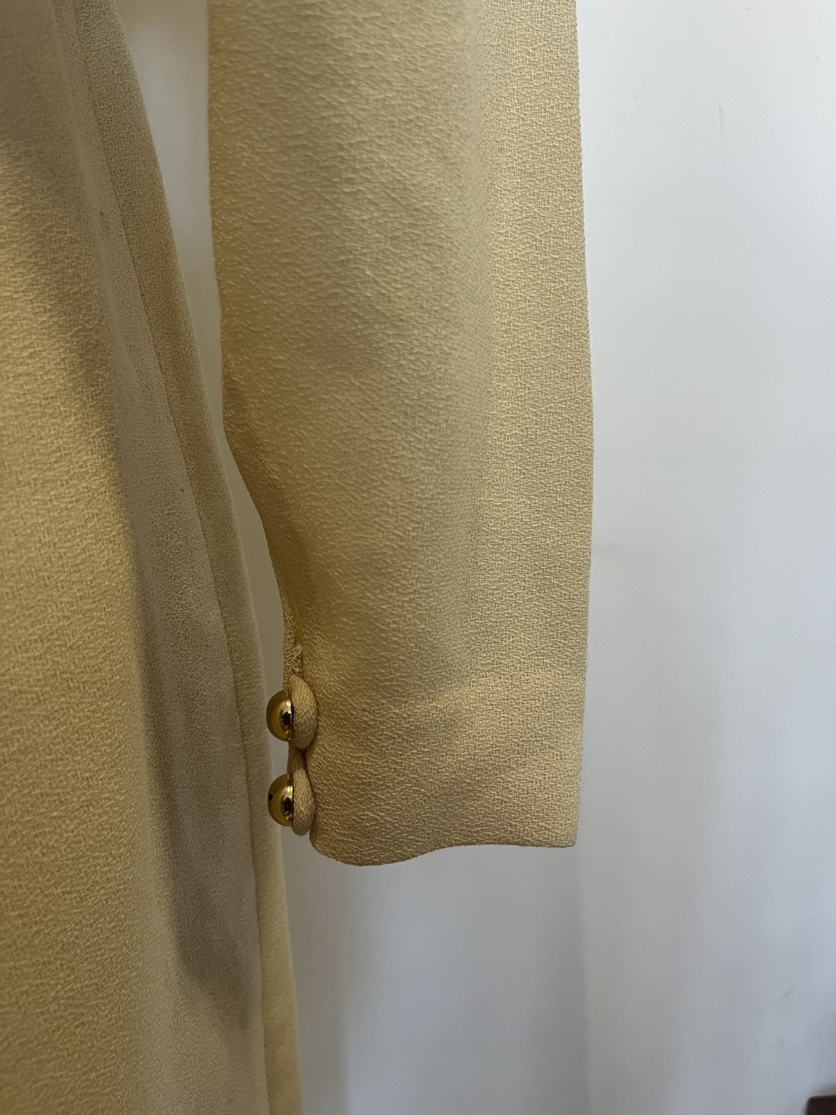 Vintage Cream Long Sleeve Dress | Mock Neck Dress | Minimalist 1980s Dress