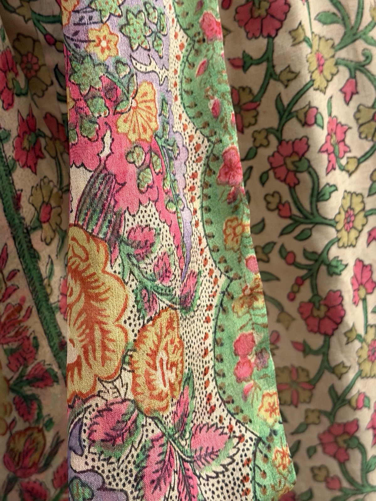 JUDITH ANN CREATIONS VINTAGE WOMENS SILK BATIK FLORAL BLOUSE TOP SMALL S BOHO