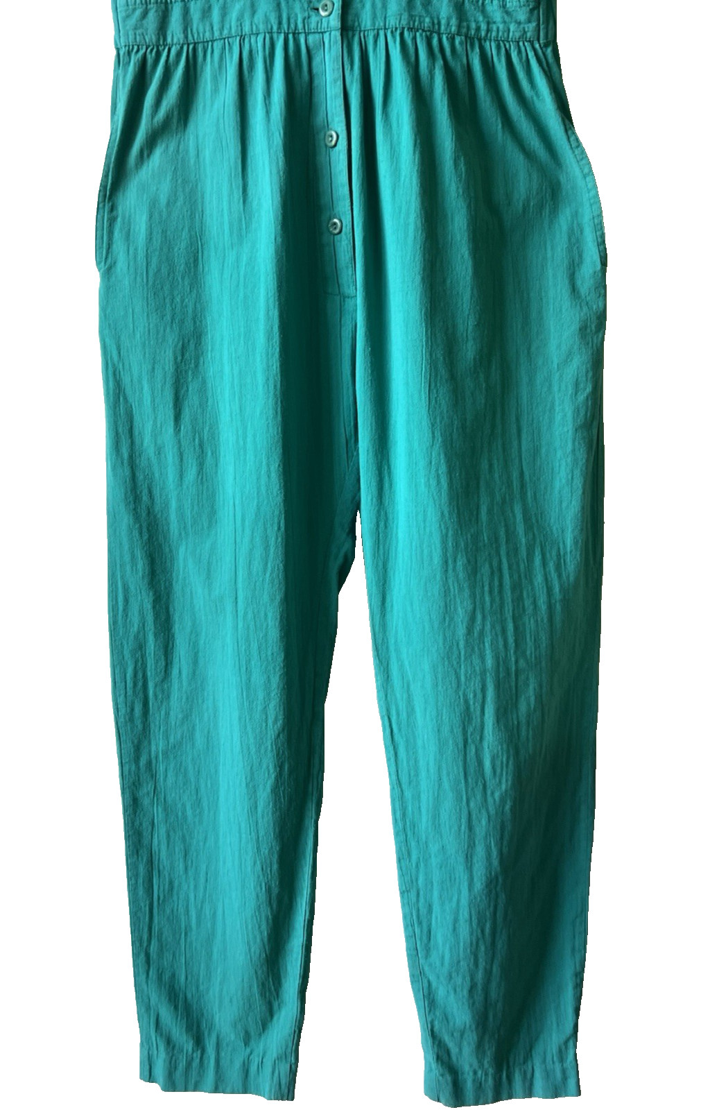 Balkan II Women&rsquo;s Vintage Jumpsuit Teal 100% Cotton XS Regular Made in Cyprus