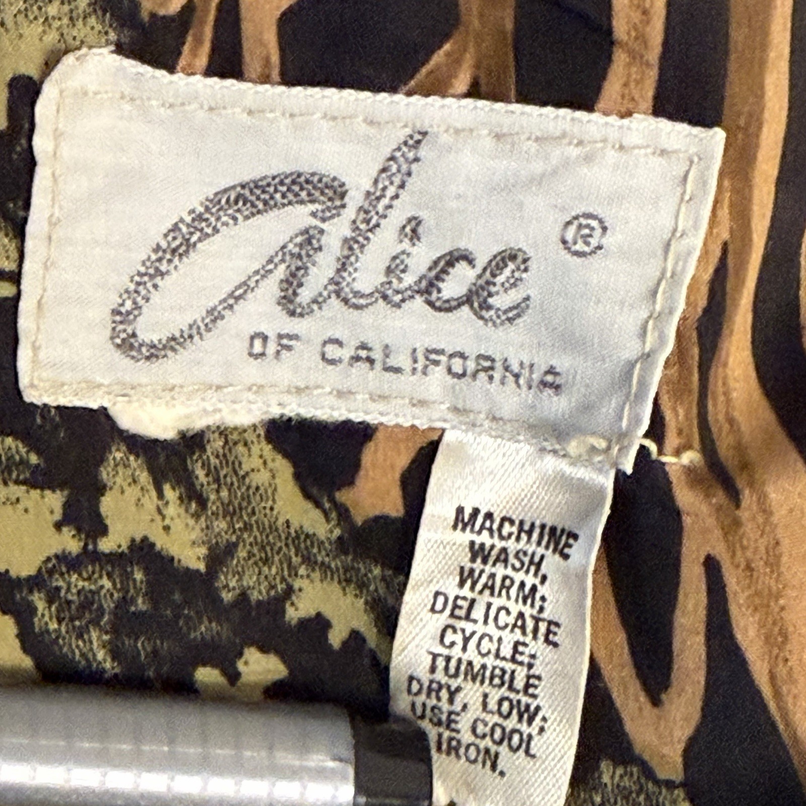 Vintage Alice Of California Earthy Tones Maxi Dress Size S / M Long Sleeve READ