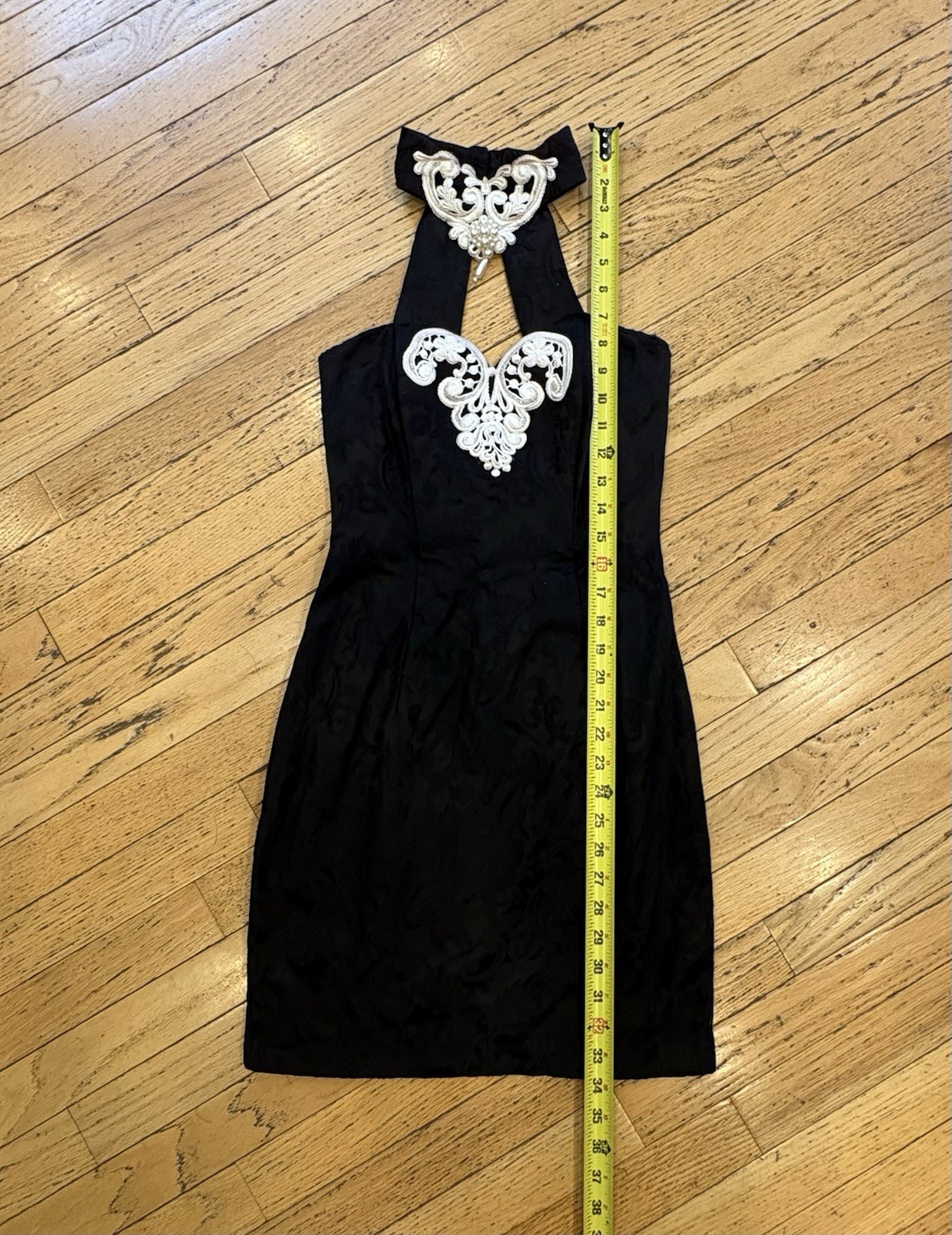 Authentic Vintage Jessica McClintock for Gunne Sax Black Jacquard Dress