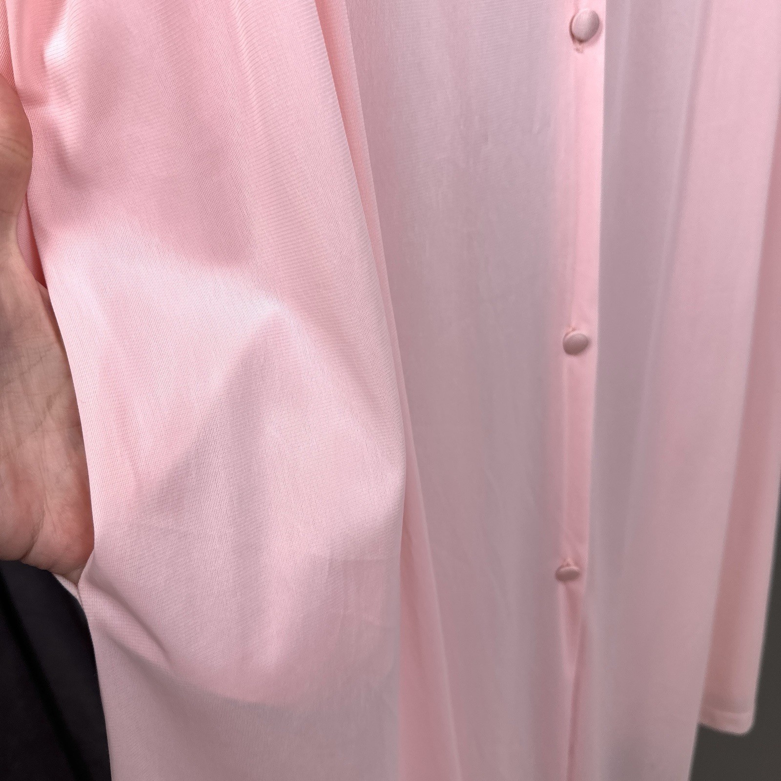 Vintage Vanity Fair Button Up Robe Housecoat Size 3X XXXL 31-807 Baby Pink Nylon