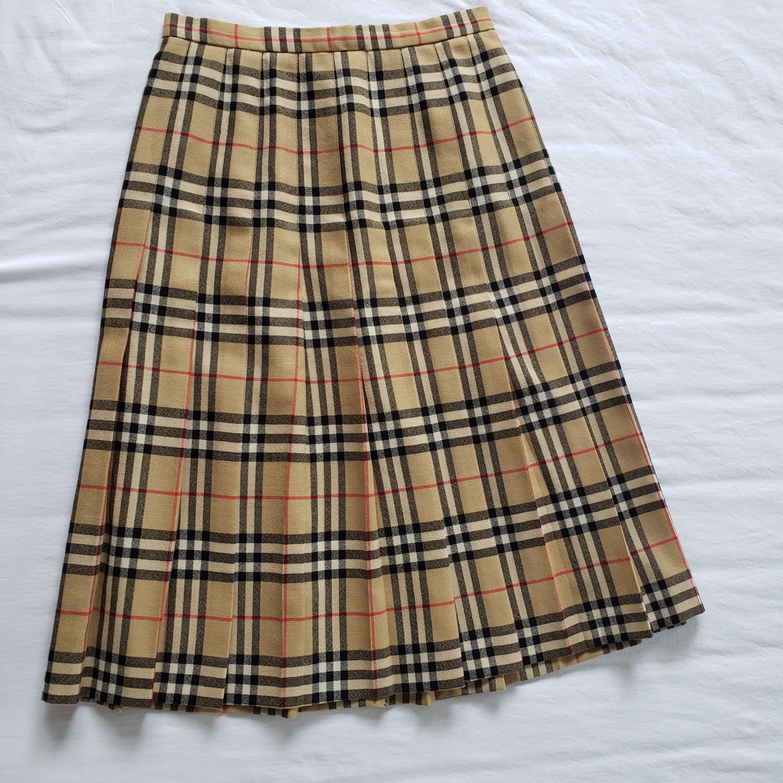 Vintage Burberrys Nova Check Wool Skirt Waist 28&Prime;x 29&Prime; Long Sz »K14 Long » England