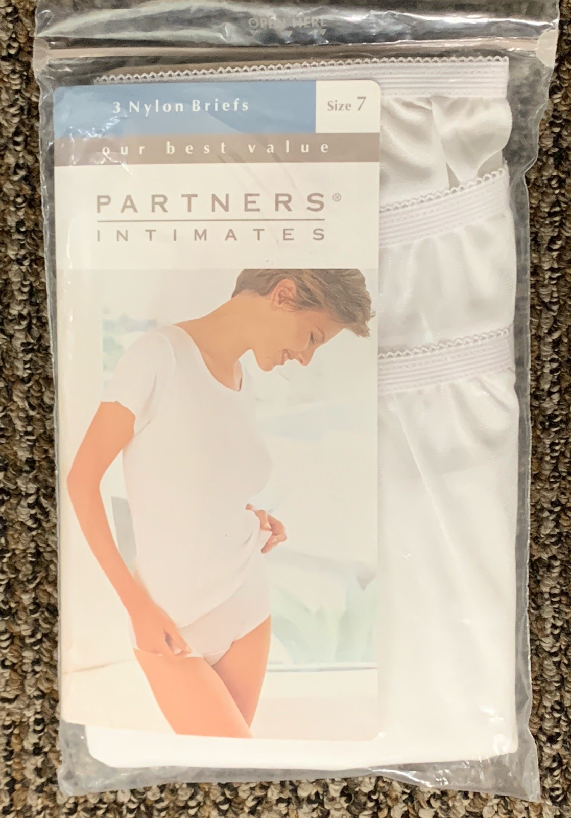Vintage Mervyn&rsquo;s Partners Intimates 100% Nylon Brief Panties-NOS 3 Pack-Size 7