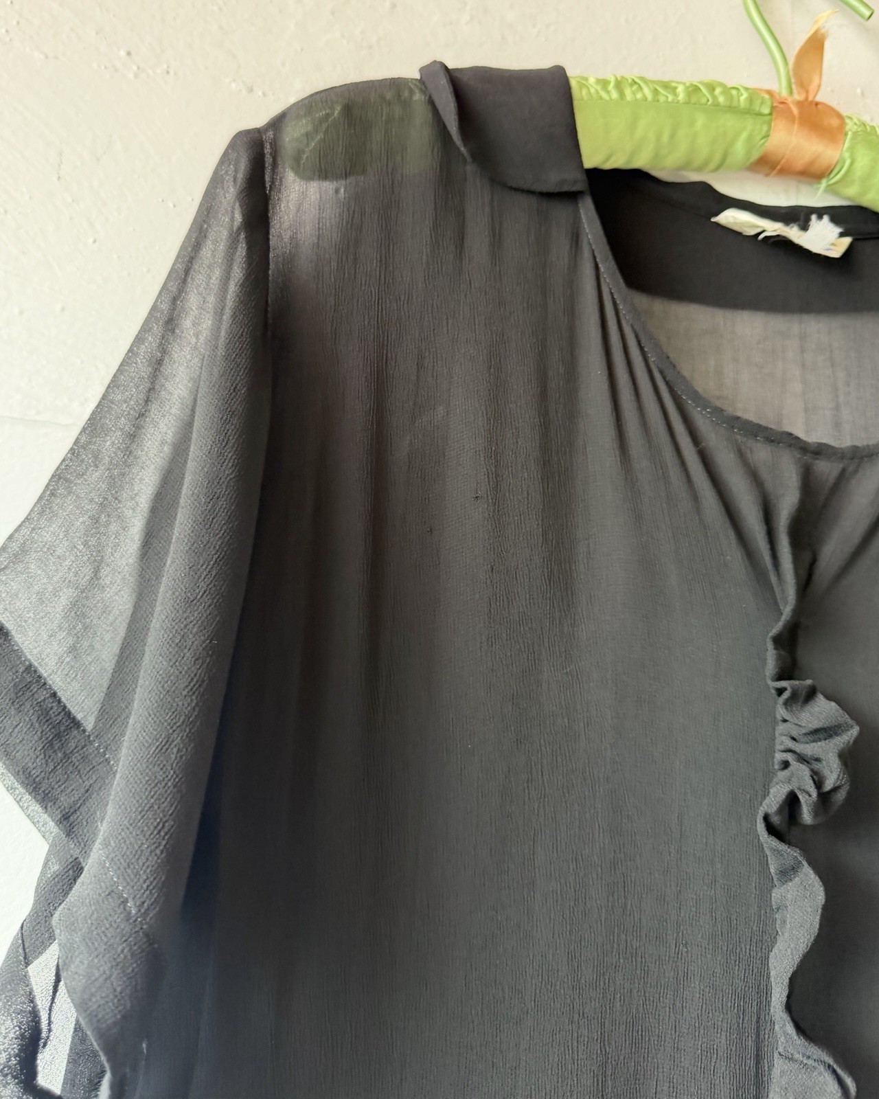 Vintage 1990s Comme Des Garcons Sheer Black Silk Sheath Dress – Fits Many