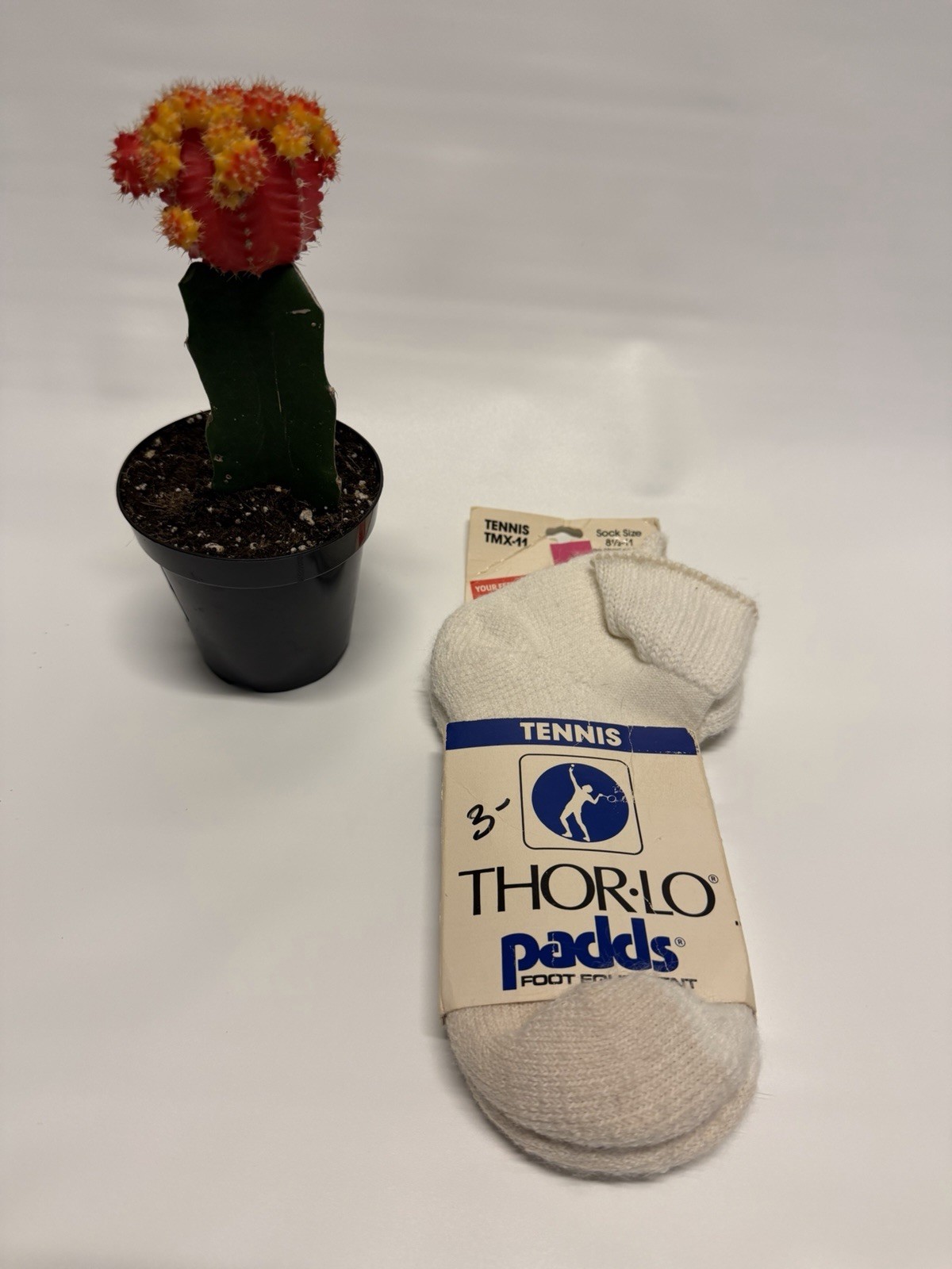 VTG Thorlo Sports Tennis Low Cut Socks TMX-11 White 9-11 Acrylic USA Made Ankle