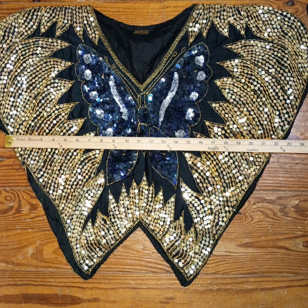 Vintage Sequin Butterfly Silk Top