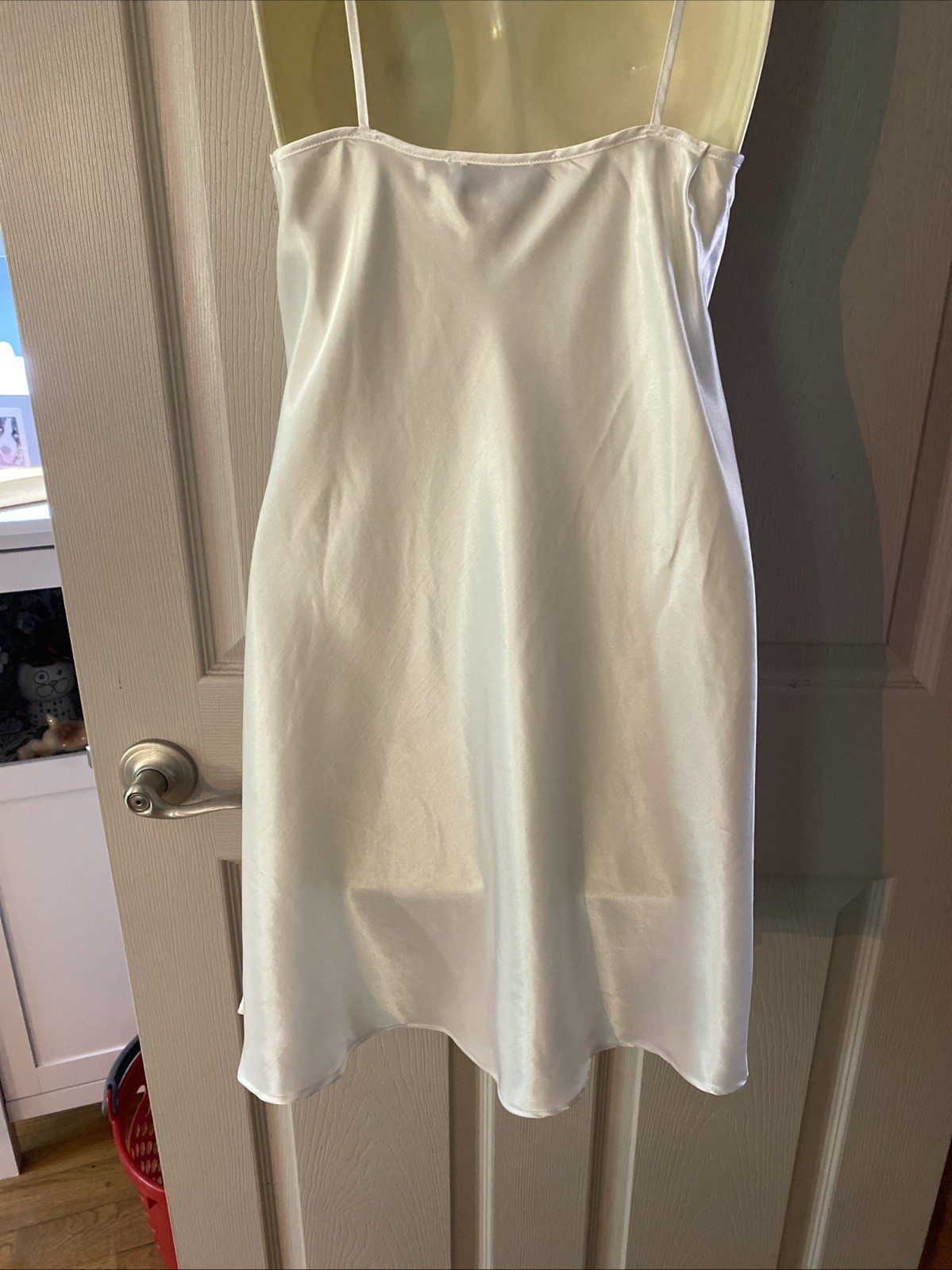Vintage Val Mode Size S Ivory Polyester Satin With Lace