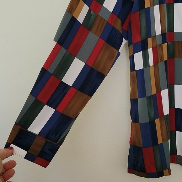Bonworth Vintage Multicolor Geometric Print Blouse M