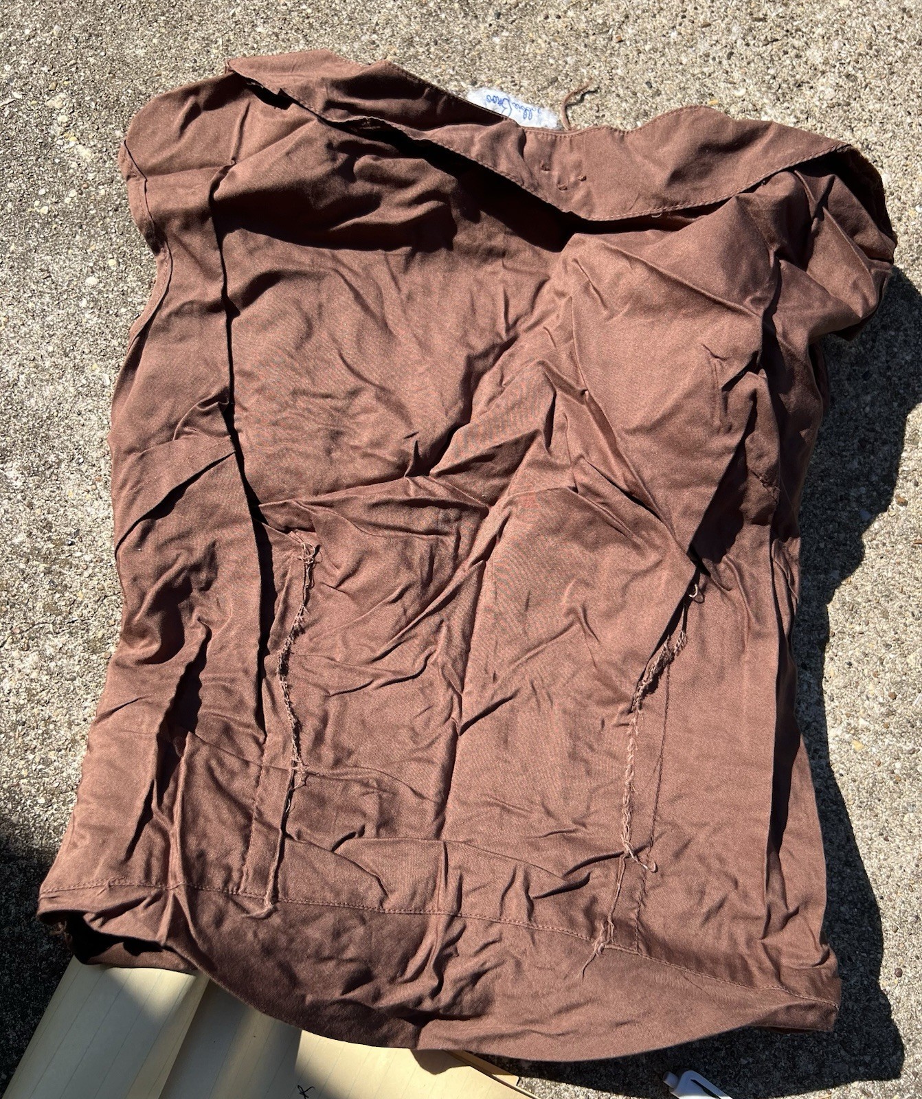 Bobbie Brooks 1950s Summer Top Brown Small Zip Back Bust 32-33” Waist 24” *15” L