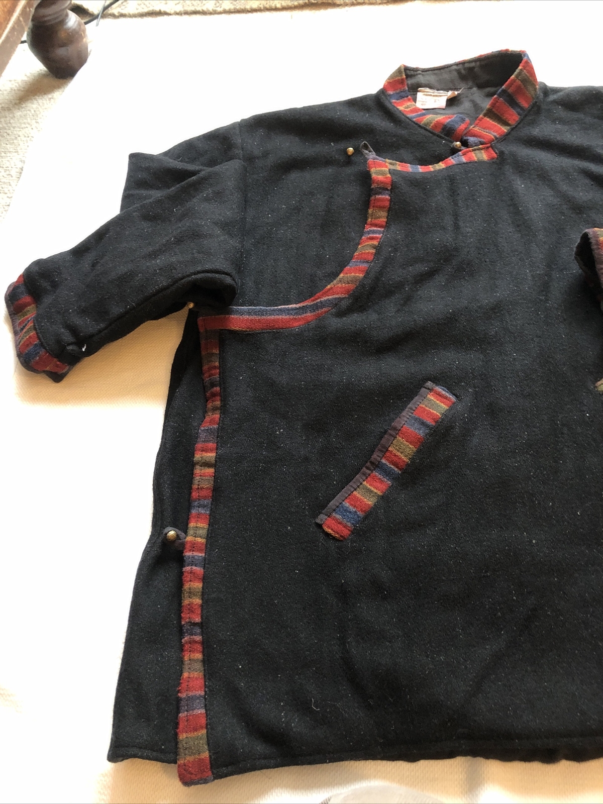 VINTAGE HANDMADE NEPAL 100% WOOL LINED JACKET SIZE MEDIUM