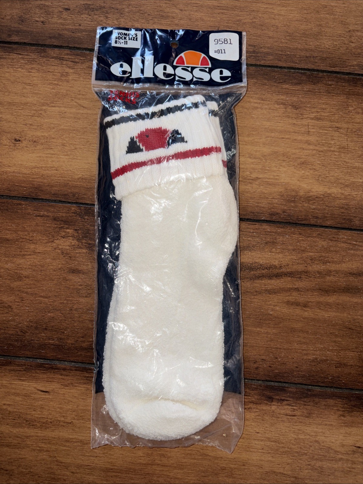 NOS 80s Women&rsquo;s ELLESSE Roll Down Terry Cloth Socks Low Cut Vintage Deadstock