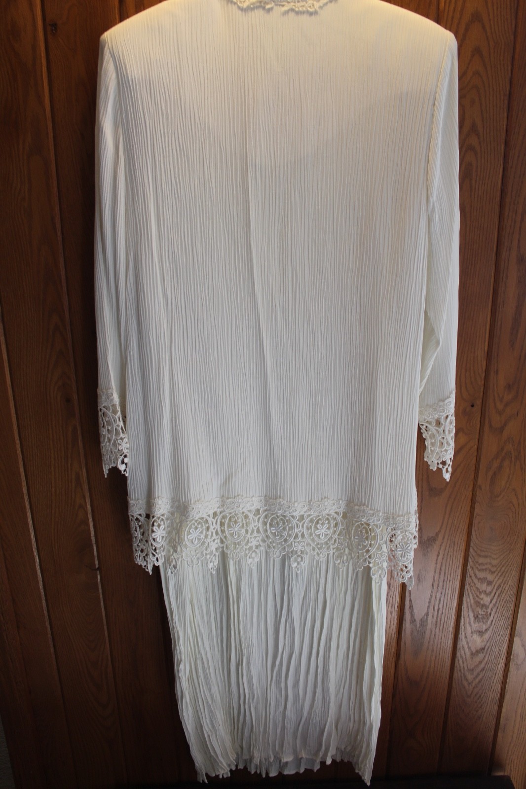 VTG SL FASHIONS 2 PIECE IVORY LONG DRESS & JACKET WEDDING, FORMAL SIZE M TAG 16
