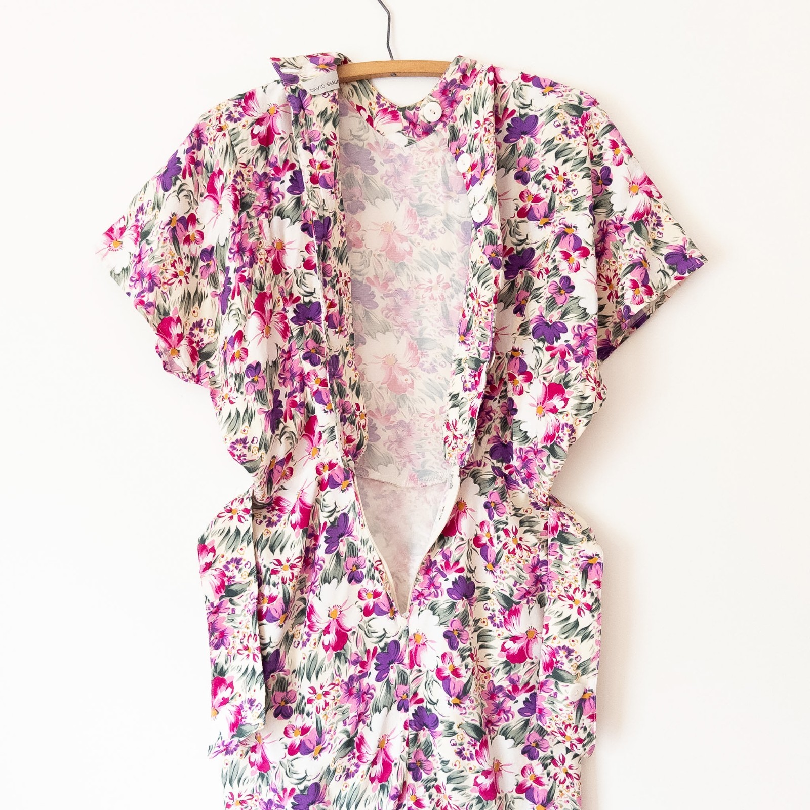 VTG 80&rsquo;s David Benjamin Cottagecore Feminine Romantic Floral Midi Dress Size S