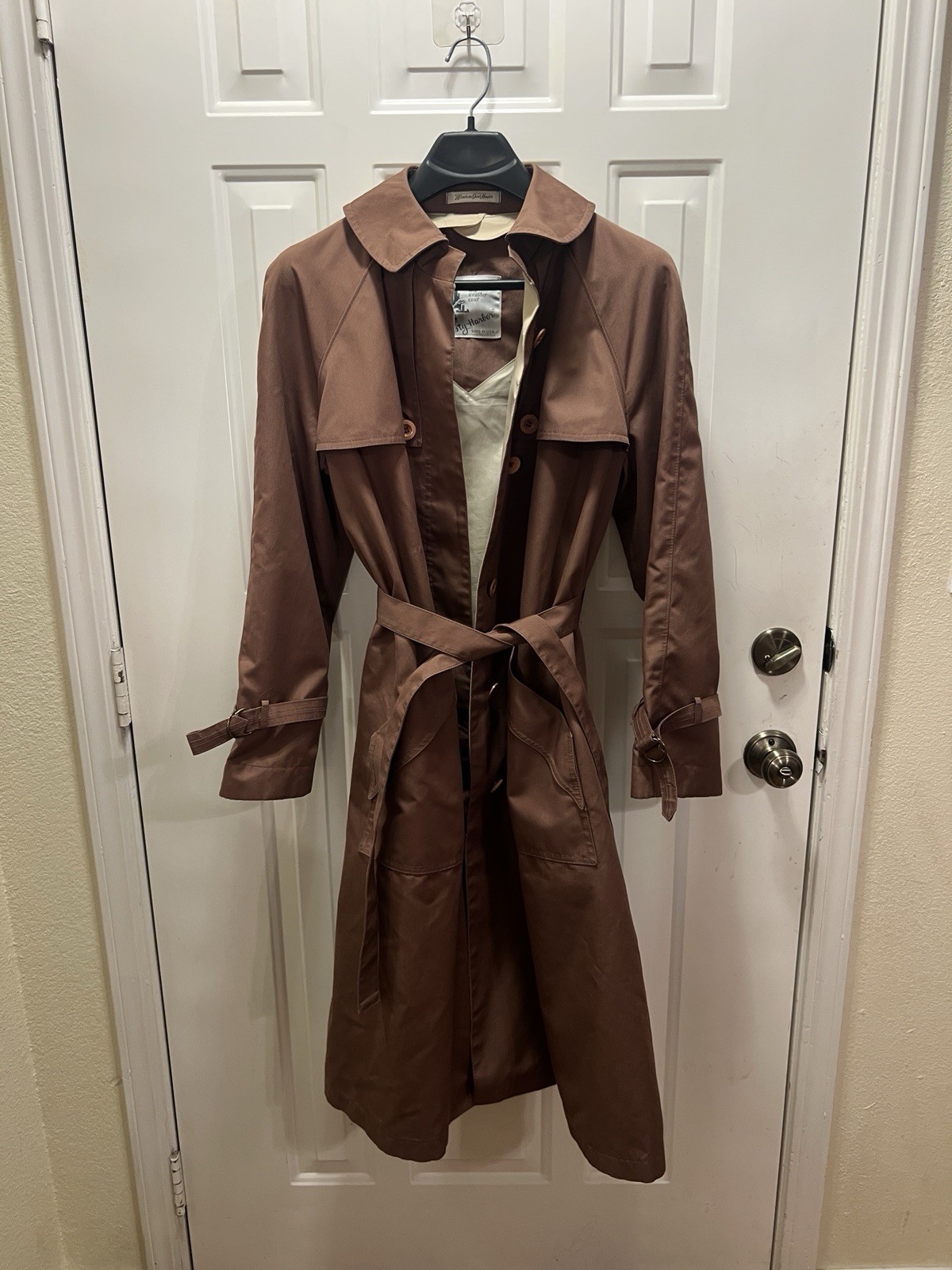 Vintage Misty Harbor Trench Coat Womens Brown Belted Any Weather Coat USA