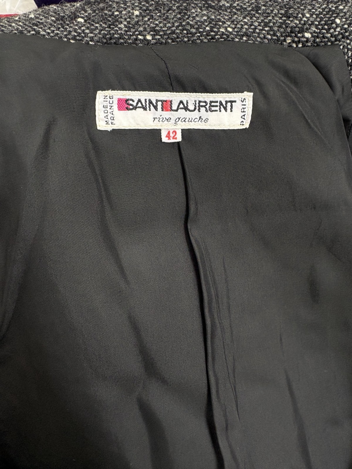 Vintage Saint Laurent Rive Gauche Tweed Blazer – Double Breasted Wool Jacket