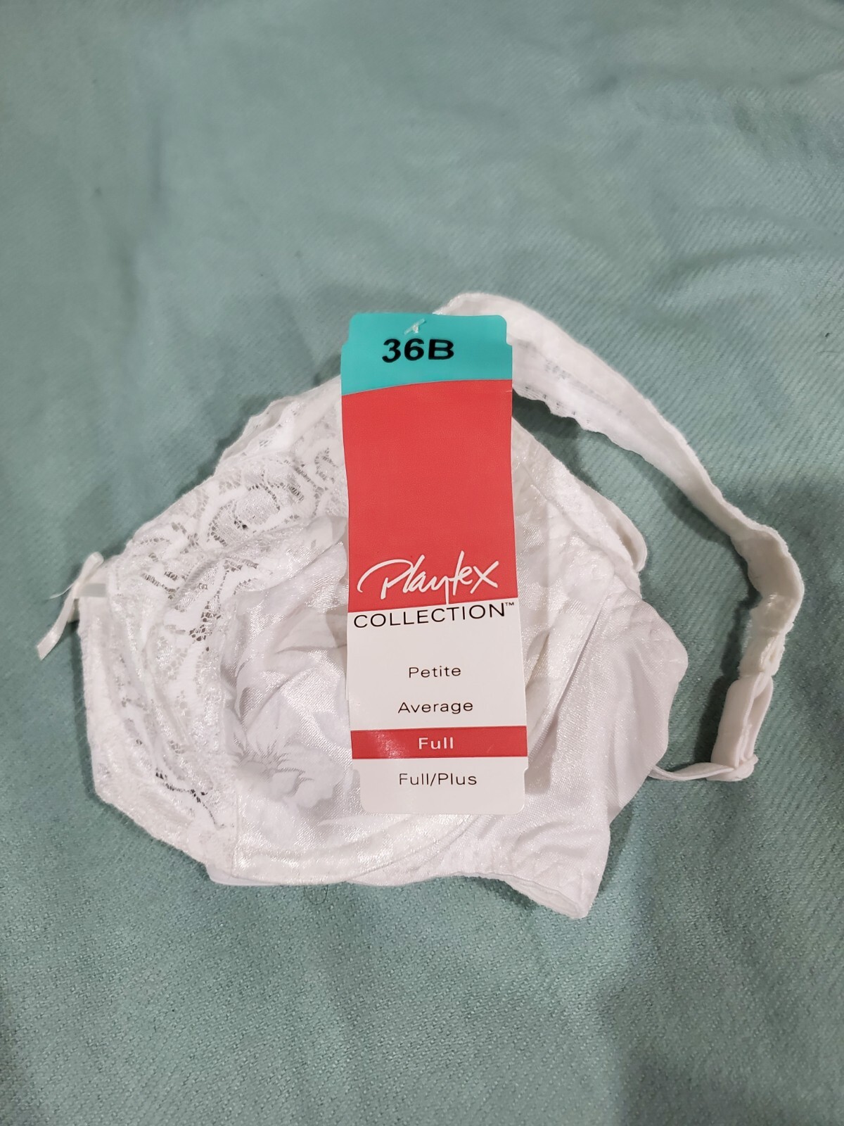 Vintage NWT Playtex Collection Bra 36B Style 4256 Full Figure White Lace NOS