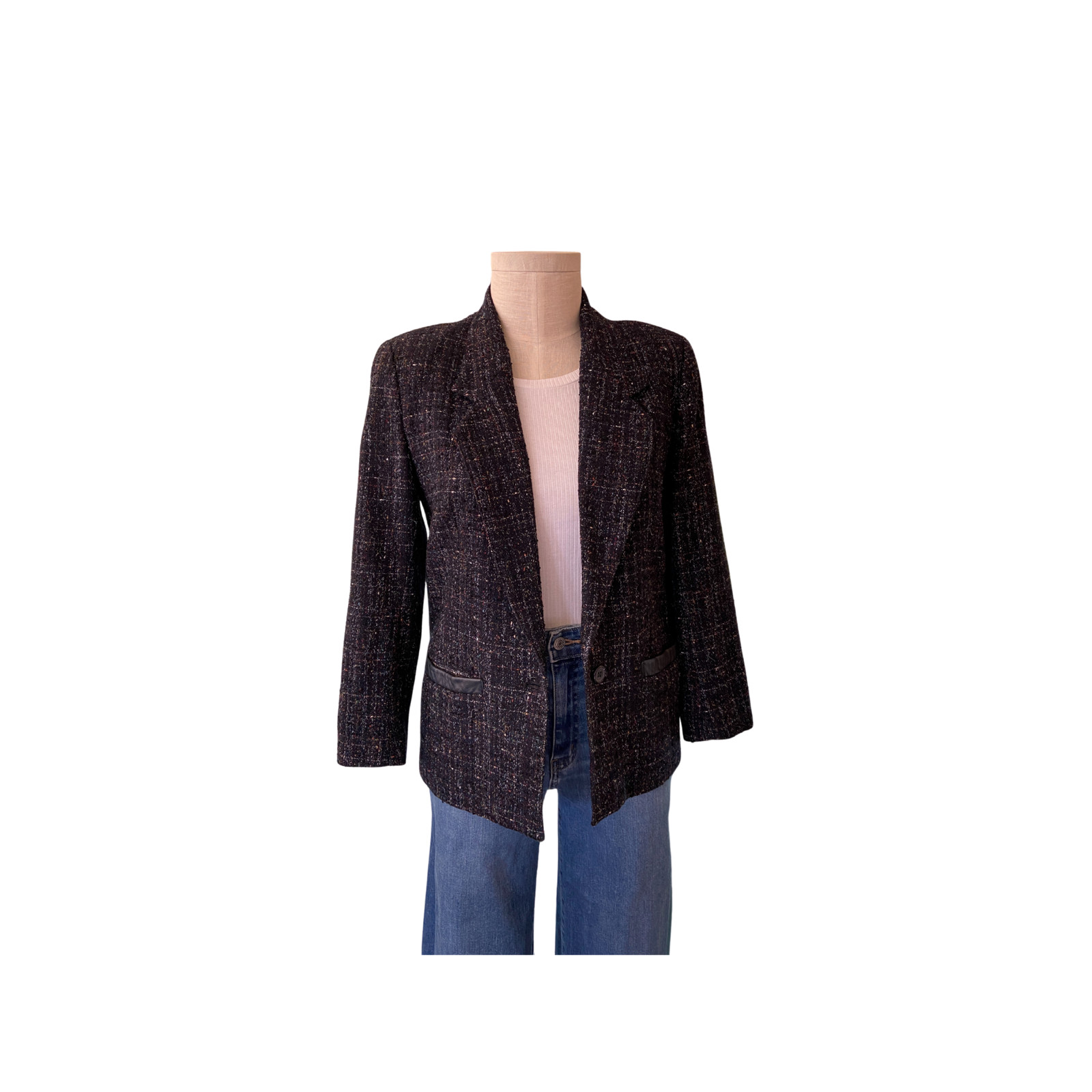 Vintage 1980s Margaret Godfrey Bagatelle Black wool Blazer Bust 38 inches