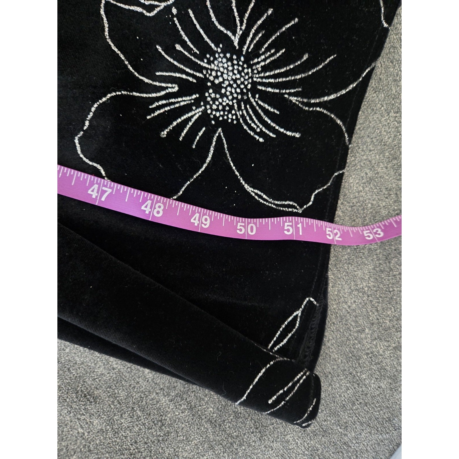 Vtg 90s Giorgio Sant Angelo Black Velvet Silver Flower Vamp Whimsigoth Sz 10