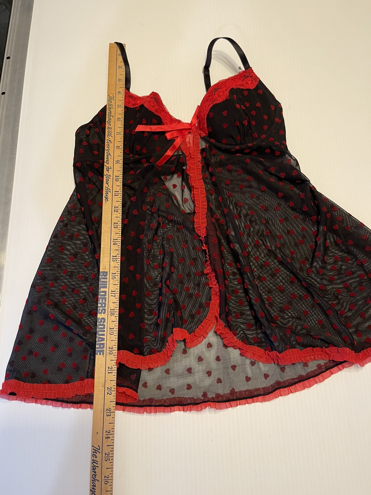 Vintage Y2K Rampage Intimates Bustier Camisole Top Medium Black W Red Trim
