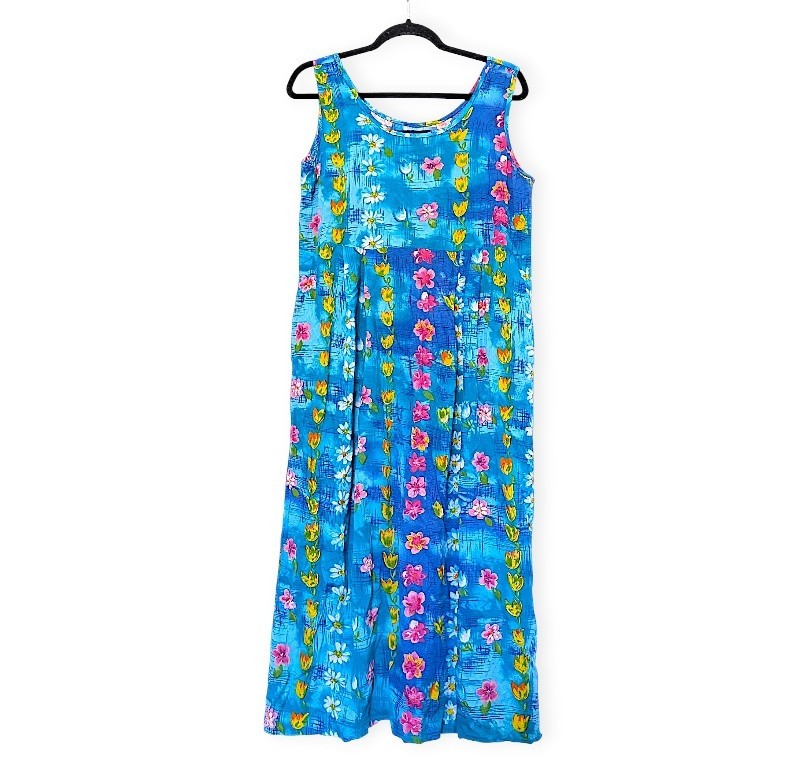 Jams World VTG 90s floral multicolor pockets boho fairy grunge slip midi dress M