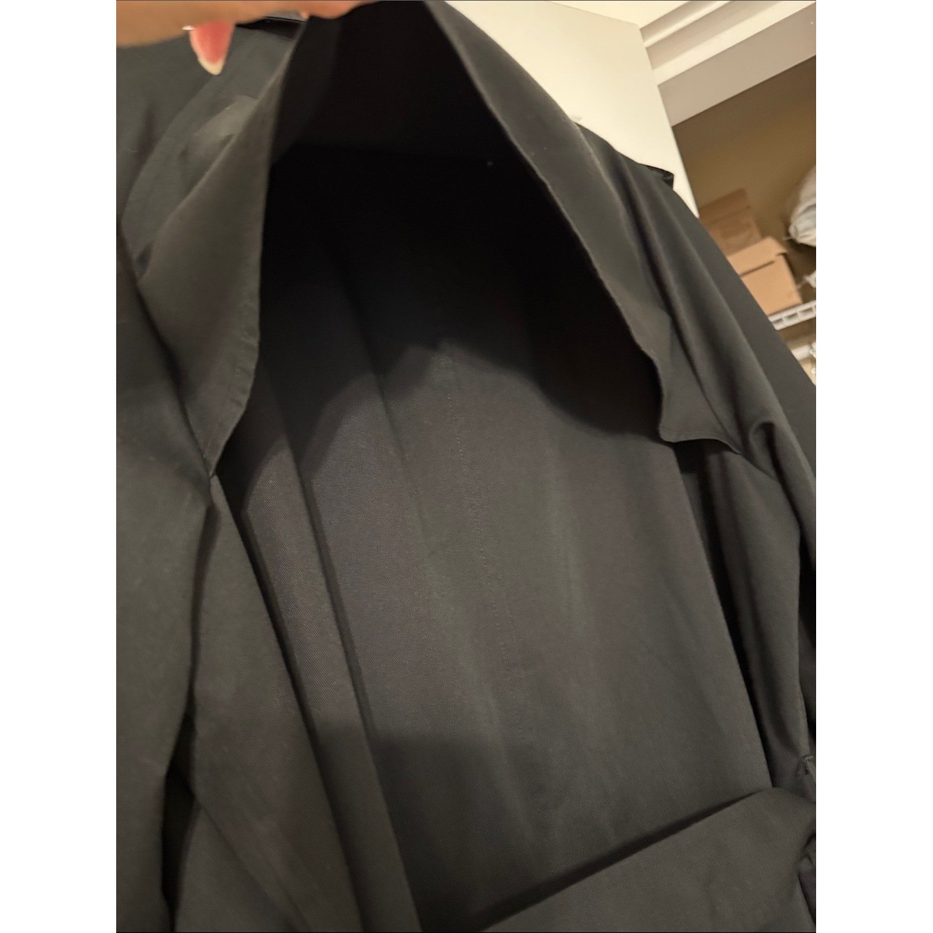 Vintage Black Double Breasted Belted Trench Coat Women&rsquo;s Classic Long Coat
