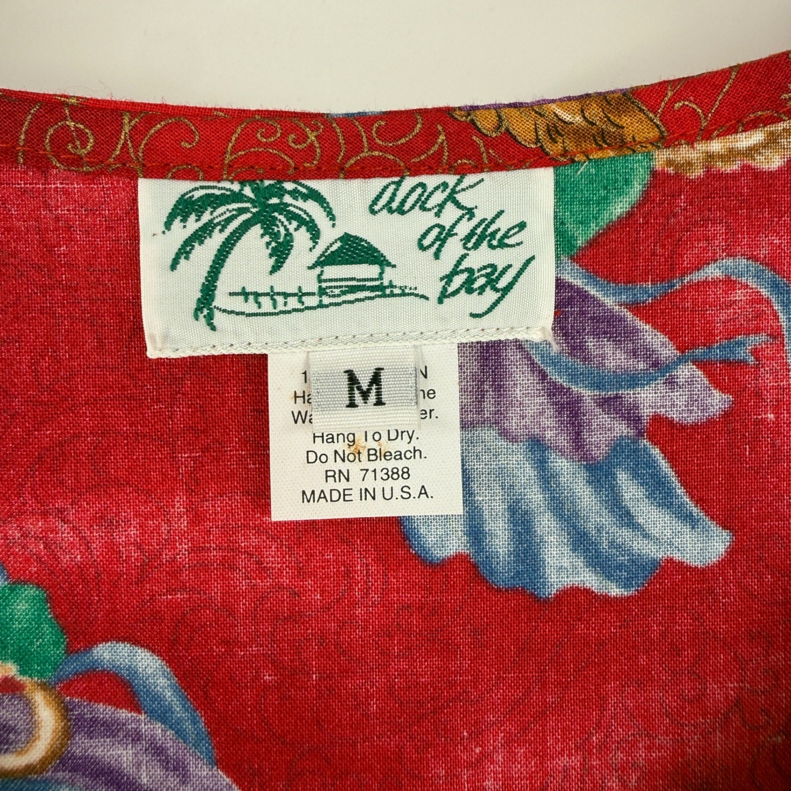 Vintage Dock of the Bay Dress Women M Red Cotton Angel Christmas Maxi Christmas