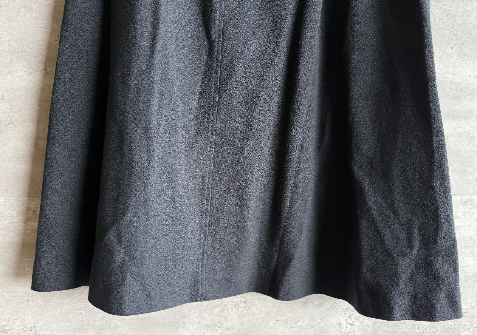 Vintage 1980s Lloyd Williams Black Wool Acetate Lined A-Line Pocket Skirt Sz 14