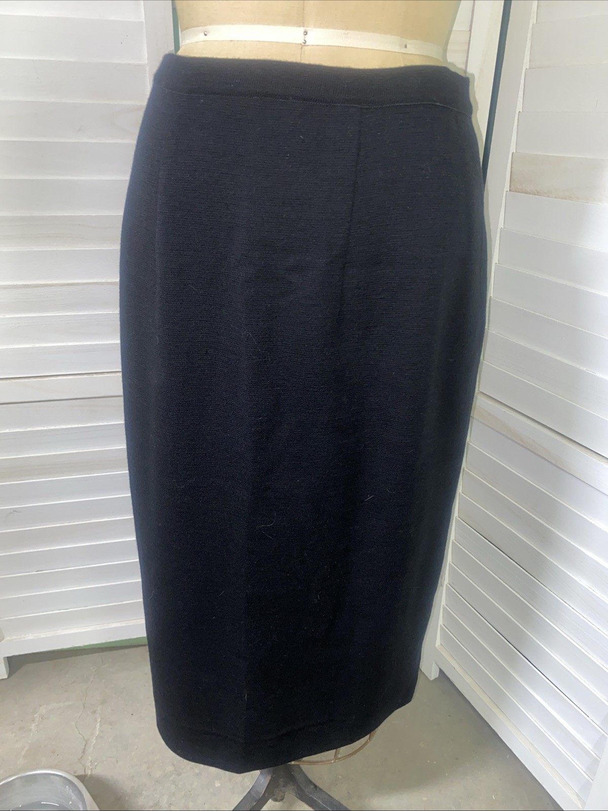50s 60s Nitalia Made in Italy Black 100% Wool Pencil Skirt Women’s Med/Large