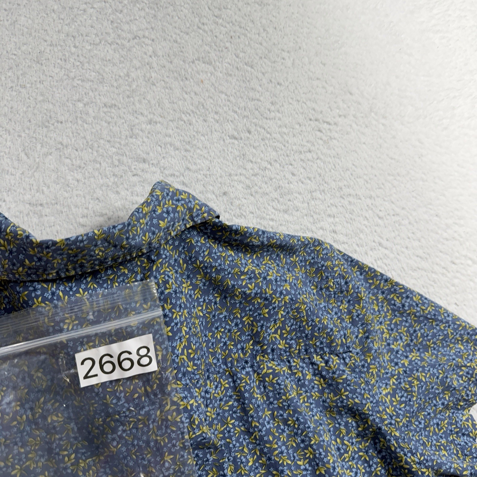 Vintage Eddie Bauer Blue Floral Button Up Dress Short 90’s Grunge Y2K Large