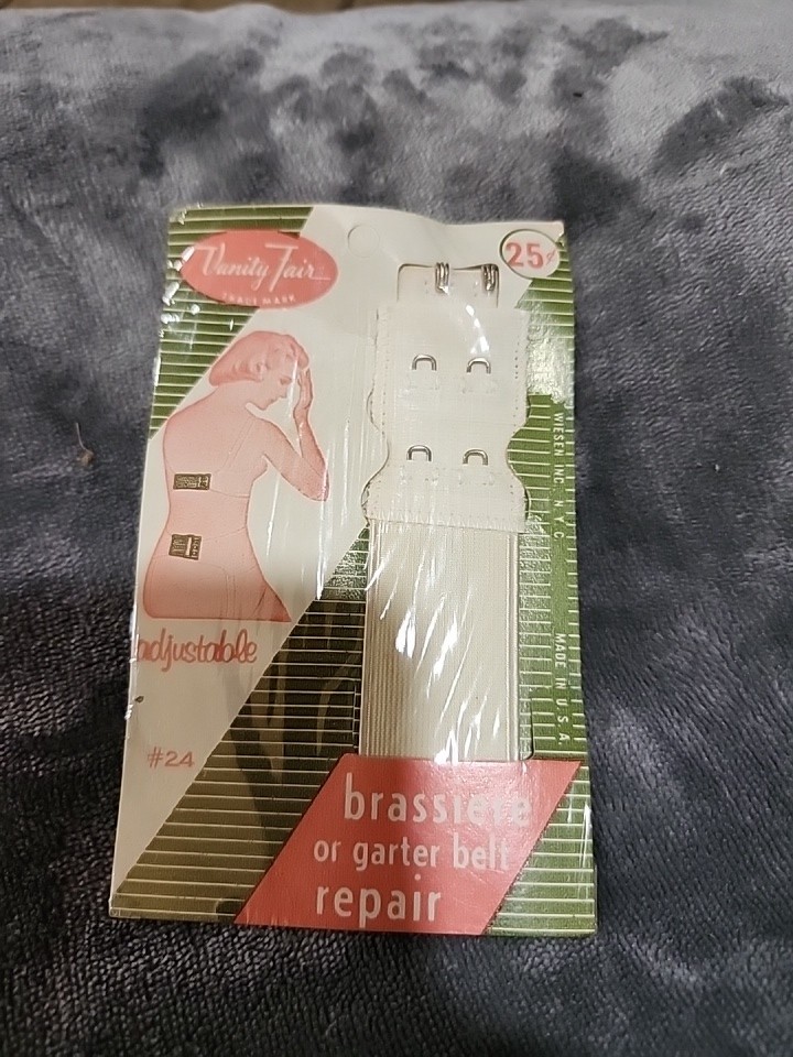 Vanity Fair Brassiere or Garter Belt Repair #24 Hooks Adjustable Vintage NEW