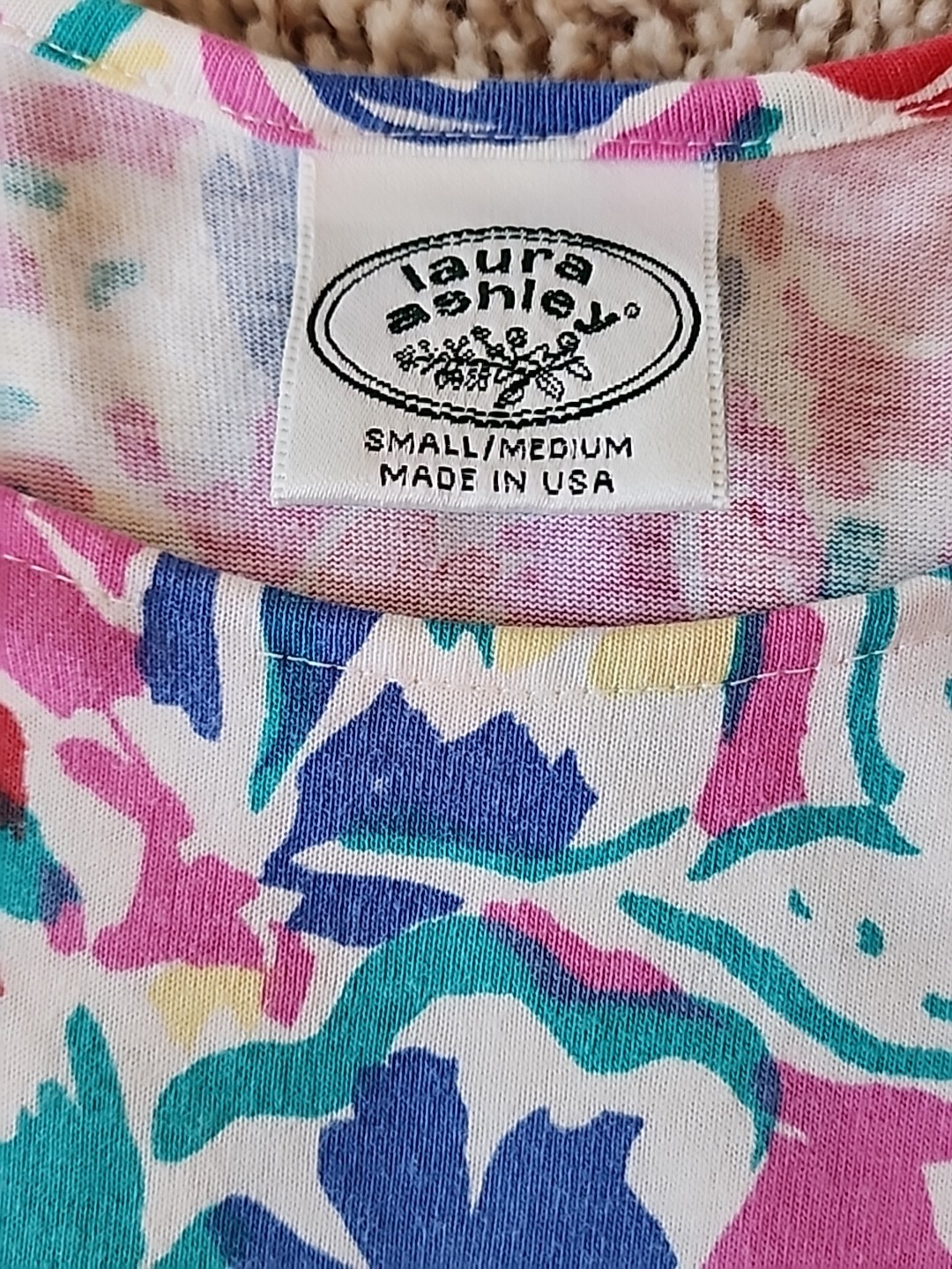 Vintage Laura Ashley Dress Womens Size S/m Floral Cottage Core Midi Pockets