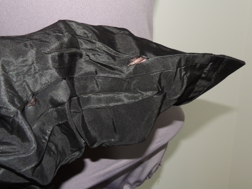 Victorian Black Silk Taffeta Jacket w Lace Cape Like Collar SM – MED