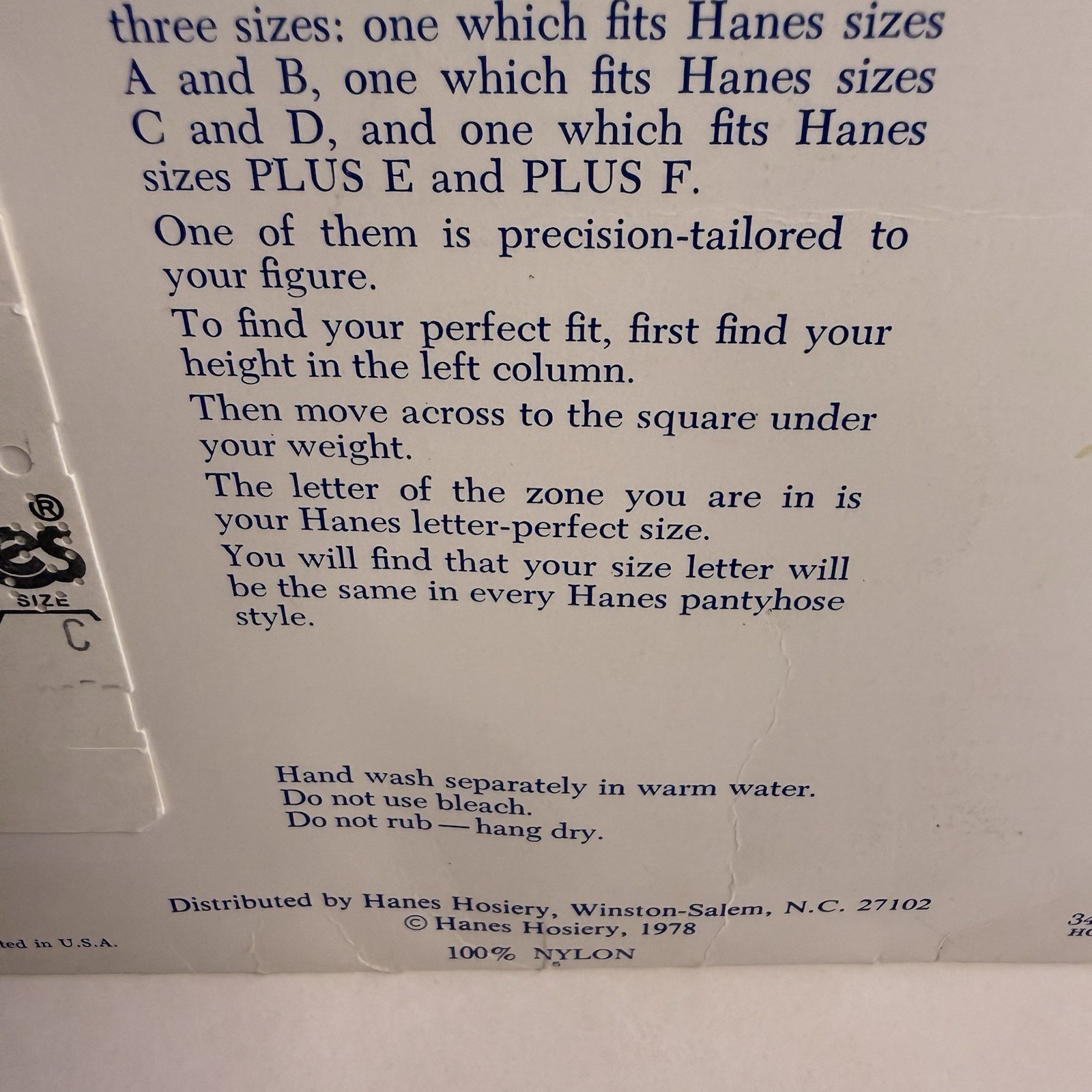 Vintage 1978 Hanes “Everyday” Pantyhose – Size C‑D – Little Color – NOS