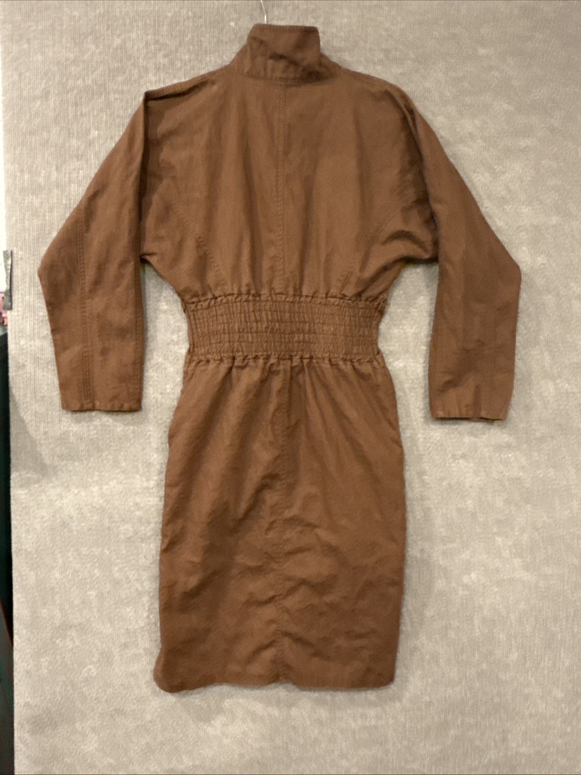 NOK NOK Vintage Brown Original 80s Style Dress, Front Zip, Pockets, Unique
