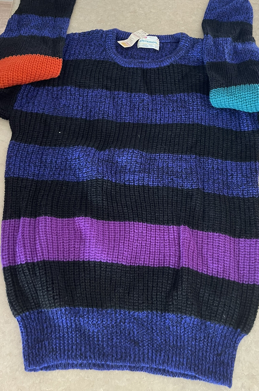 Vintage Arrow Criterion 100% Wool Sweater Crew Neck Multicolored Women’s M NWT
