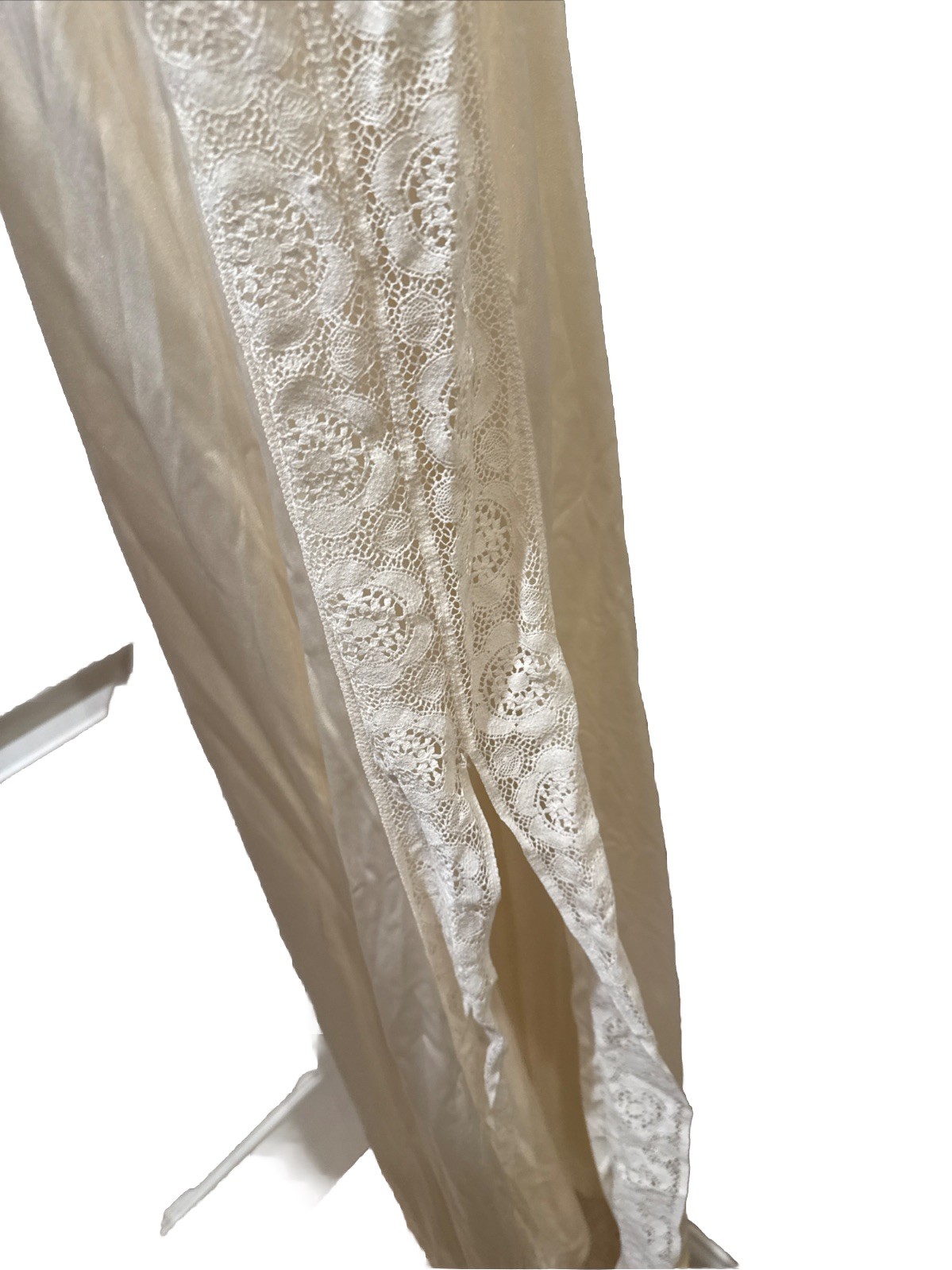 Vintage Gemma of France Ivory Lace Lingerie Dress Nightgown Peignoir Size 44 Lg