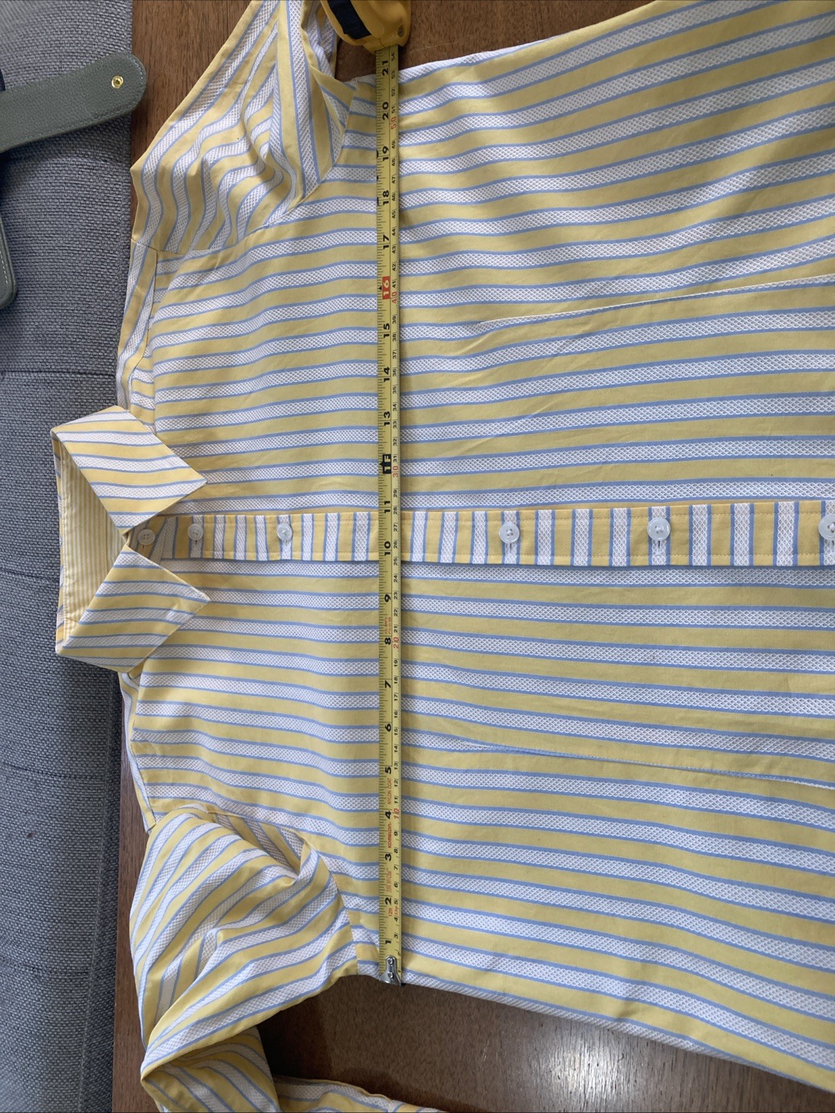 Vintage 1990s Handmade Striped Button Down Women Shirt Textured Dobby S/M Spring